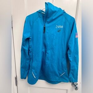 Blue USA field hockey rain coat